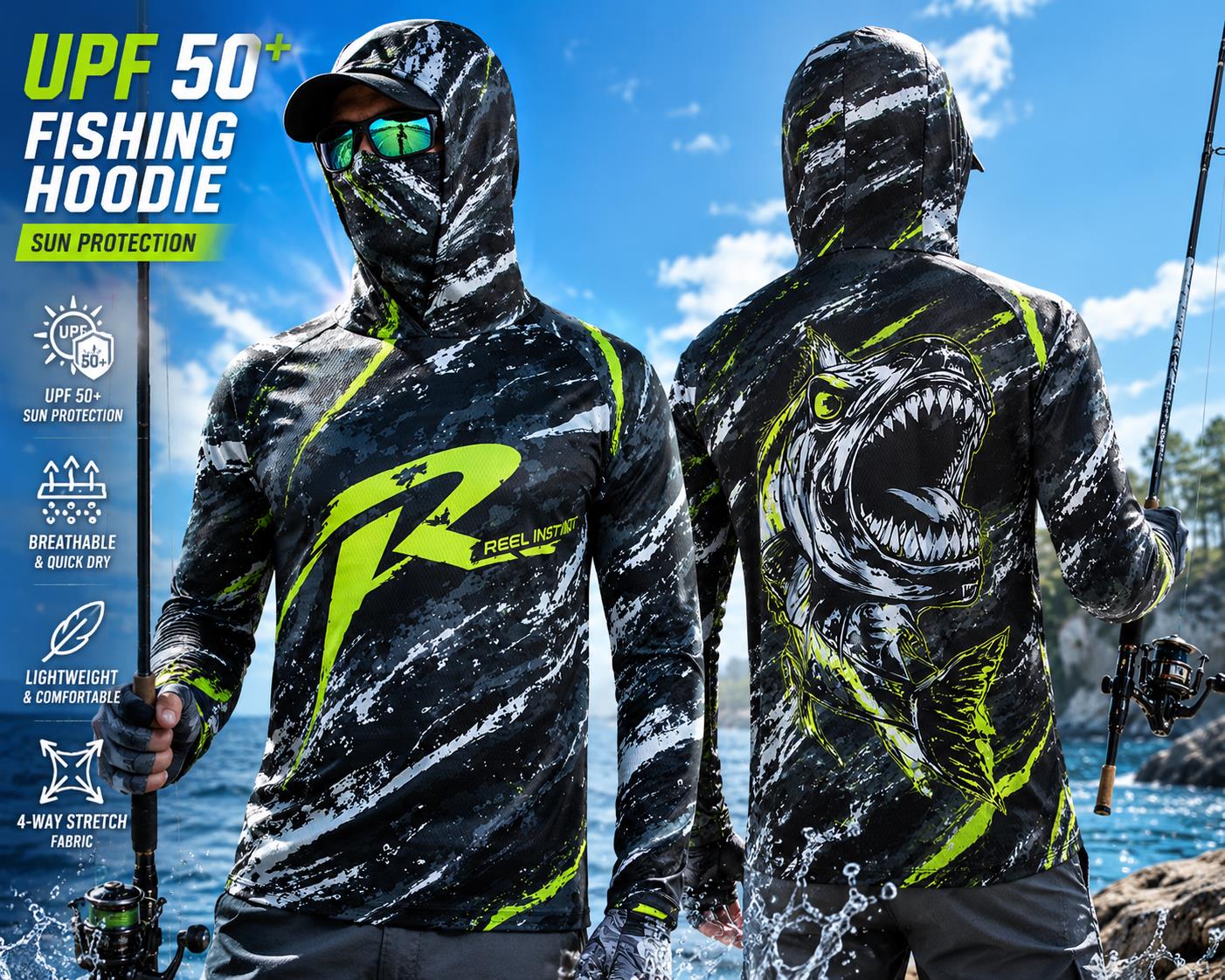 Fishing - Maglia da Pesca Unisex a Maniche