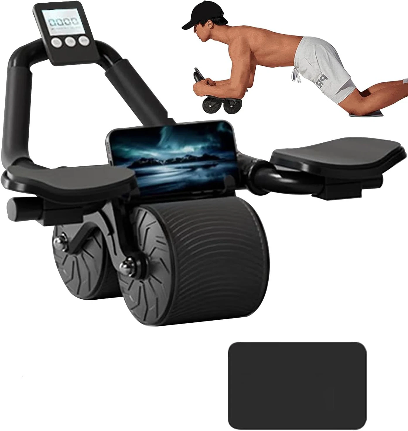Ab Roller Wheel With Elbow Support - Rullo addominale con supporto per il