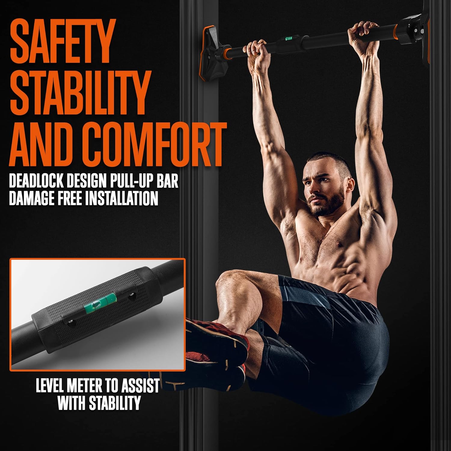Door Pull Up Bar No Screw - Barra per trazioni/curling da porta senza