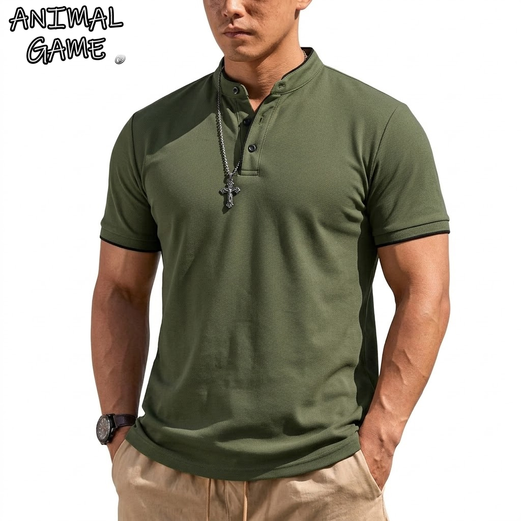 Hiking - Maglietta Henley Estiva a Maniche Corte