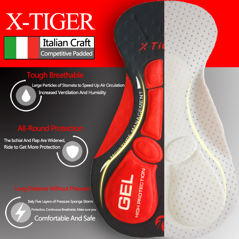 X-TIGER ciclismo bavaglini pan - Padded Cycling Shorts 5D Gel recensione e prezzo